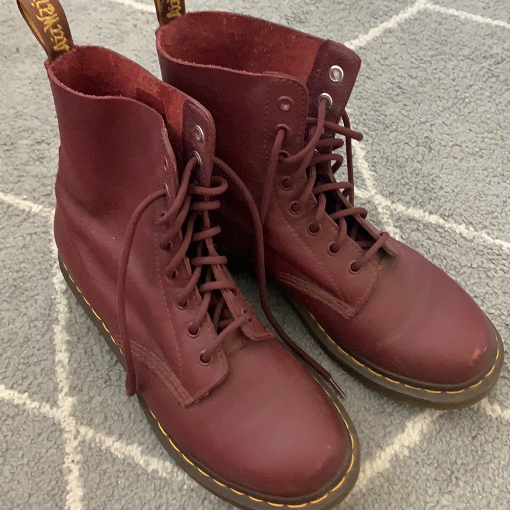 Burgundy red doc martens